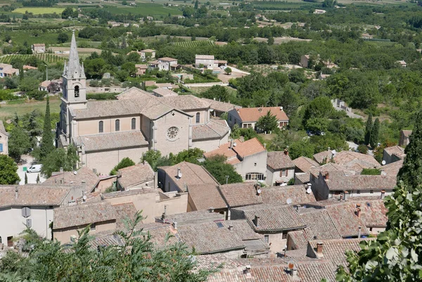 Dorp Vaucluse Roussillon Bonnieux Tussen Wijngaard Dorp Frankrijk — Stockfoto