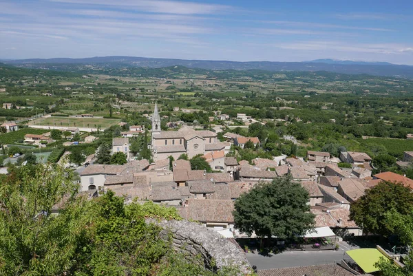 Pueblo Vaucluse Roussillon Bonnieux Entre Viñedo Pueblo Francia —  Fotos de Stock