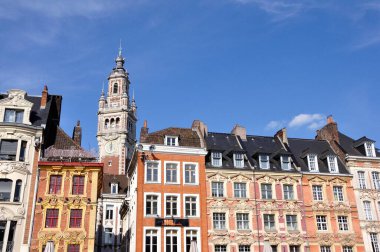 visit to the northern city of Lille, grand place, france clipart