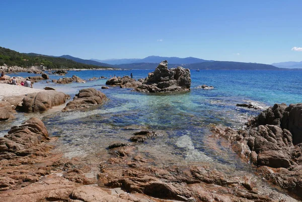 Córcega Del Sur Vacaciones Junto Agua Isla Belleza Francia — Foto de Stock