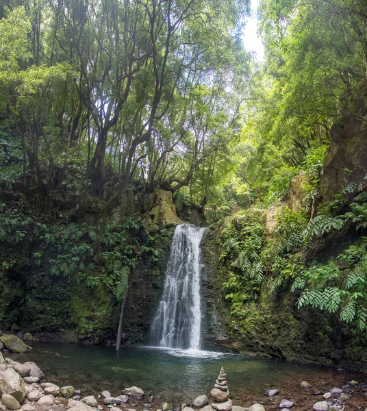 Procházka Objevte Prego Salto Vodopád Ostrově Sao Miguel Azores Portugalsko — Stock fotografie