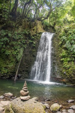 Sao Miguel, Azores, Portekiz 'deki Prego Salto Şelalesi' ni keşfedin..