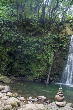 Sao Miguel, Azores, Portekiz 'deki Prego Salto Şelalesi' ni keşfedin..