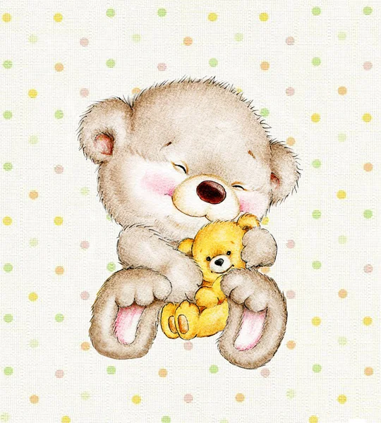 Niedlicher Teddybär mit Baby — Stockfoto