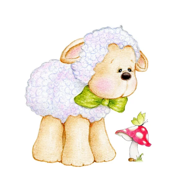 Sevimli koyun mantar ile