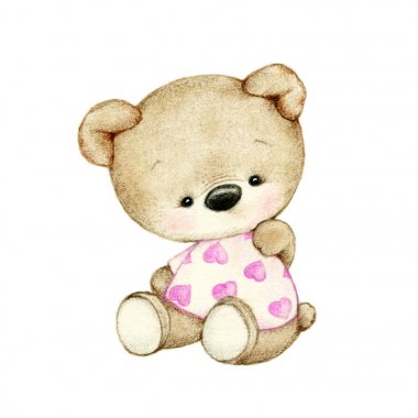 beyaz zemin üzerinde şirin ayıcık 