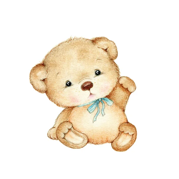 Lindo Oso Peluche Sobre Fondo Blanco — Foto de Stock