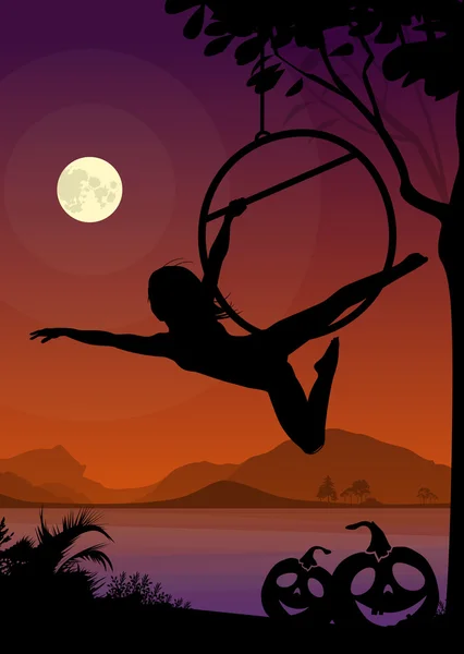 Sirk hava Hoop sanatçı Cadılar Bayramı stili