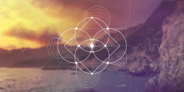 Kutsal geometri web pankartı. Doğada matematik, doğa ve maneviyat. Doğanın formülü.