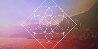 Kutsal geometri web pankartı. Doğada matematik, doğa ve maneviyat. Doğanın formülü.