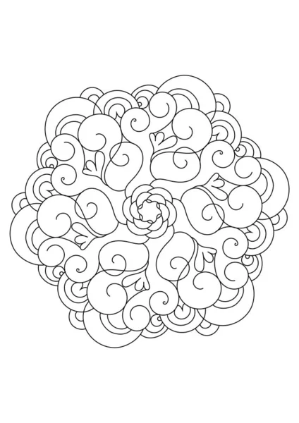 Zentangle mandala adulto para colorear página del libro. Ilustración del contorno circular en blanco y negro de Zendoodle . — Vector de stock