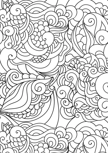 Zen garabato para colorear página. Ilustración de estilo paisley indio. Zentangle inspiró obras de arte. Adornos de henna mehndi . — Vector de stock