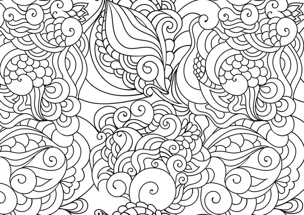 Zen doodle página para colorir. Ilustração em estilo paisley indiano. Arte inspirada em Zentangle. Enfeites de henna mehndi . — Vetor de Stock