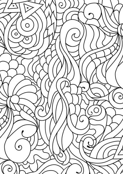 Coloriage Zen doodle. Illustration de style paisley indien. Œuvre inspirée de Zentangle. Ornements de henné mehndi . — Image vectorielle