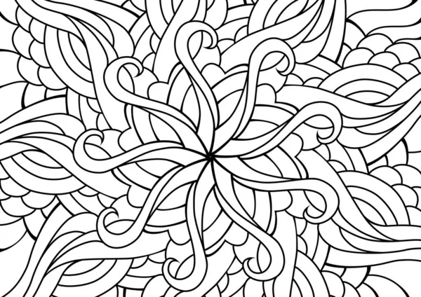 Coloriage Zen doodle. Illustration de style paisley indien. Œuvre inspirée de Zentangle. Ornements de henné mehndi . — Image vectorielle