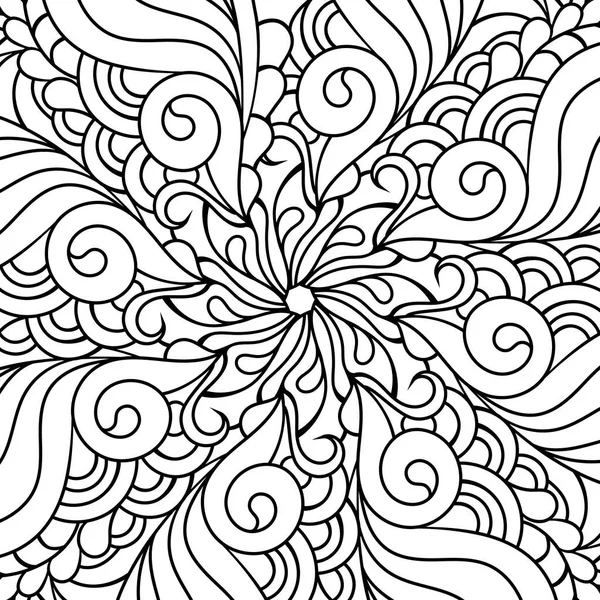 Coloriage Zen doodle. Illustration de style paisley indien. Œuvre inspirée de Zentangle. Ornements de henné mehndi . — Image vectorielle