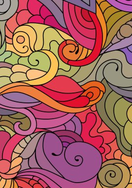 Zentangle, el çizimi çizimleriyle kabile süslerinden esinlenmiştir. Bohem renkli soyut arkaplan.