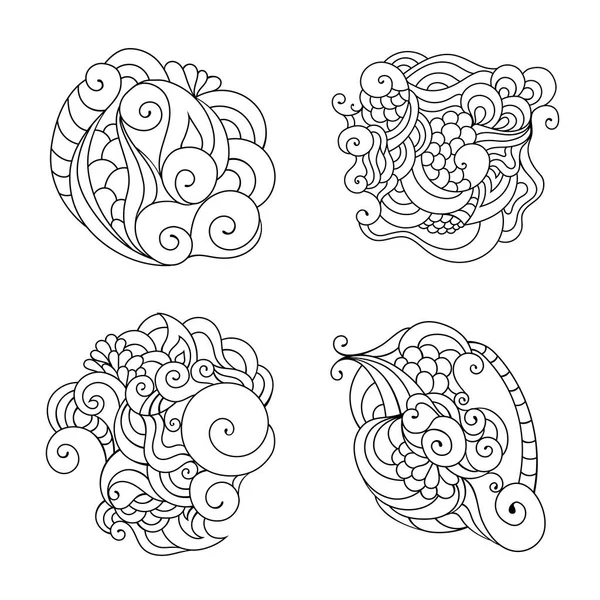 Рисунок Раскрашивающей Книги Рисунками Эскиз Татуировки Этнические Племенные Волнообразные Векторные — стоковый вектор