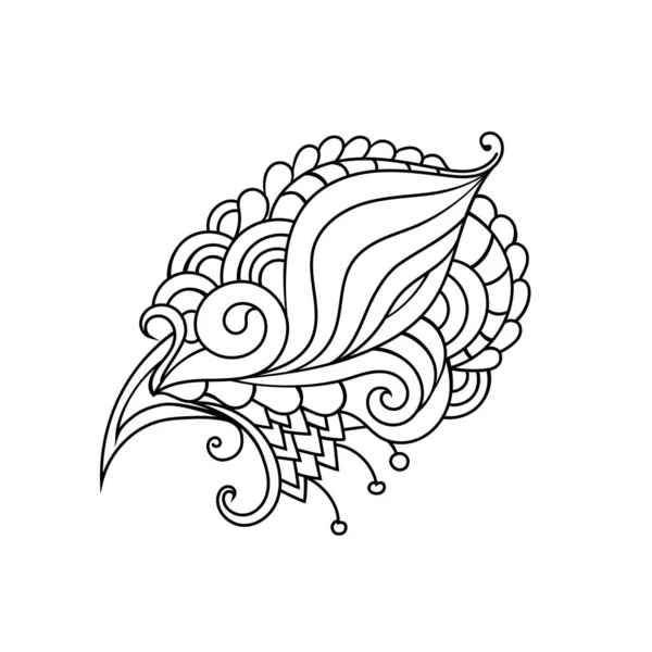Kleurboek Zentangle Doodle Schets Tattoo Schets Etnische Tribale Golvende Vector — Stockvector