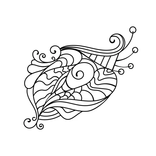 Colorful Zentangle Doodle Sketch Tattoo Sketch Ethnic Tribal Wavy Vector — Stock Vector