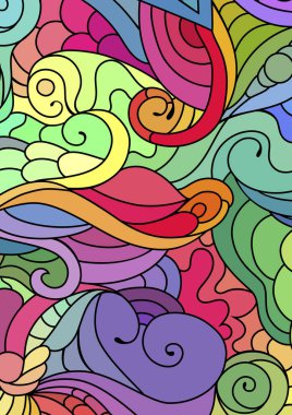 Zentangle, el çizimi çizimleriyle kabile süslerinden esinlenmiştir. Bohem renkli soyut arkaplan.