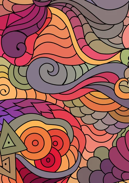 Zentangle用手绘涂鸦画激励部落装饰 波希米亚色彩丰富的抽象背景 免版税图库矢量图片