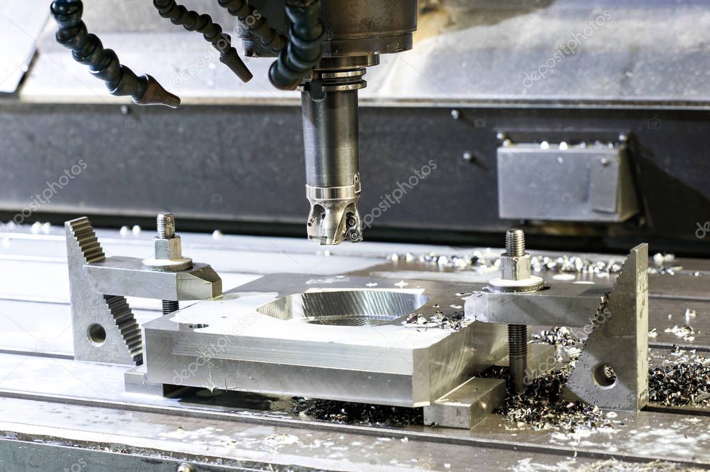 Precision industrial CNC machining of metal detail by mill at fa