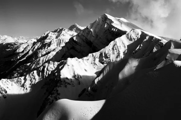 stock image Ski resort Caucasus Mountains nature and sport Black and white photo black and white photo