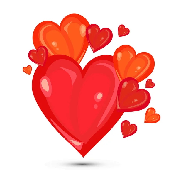 Ilustración corazones de San Valentín — Vector de stock