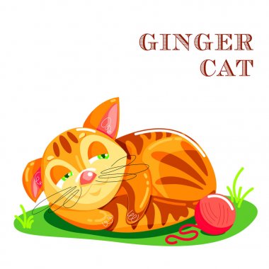 Eğitim flashcard ile kedi çimenlerin üzerinde