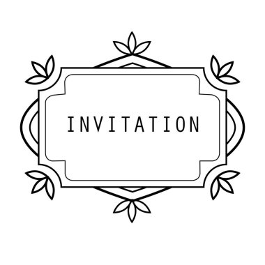 Davet için bir çizim stil çerçevede Vintage gri tonlama