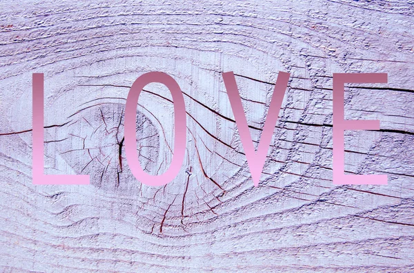 Słowo Miłość Napisane Drewnianym Tle — Zdjęcie stockowe