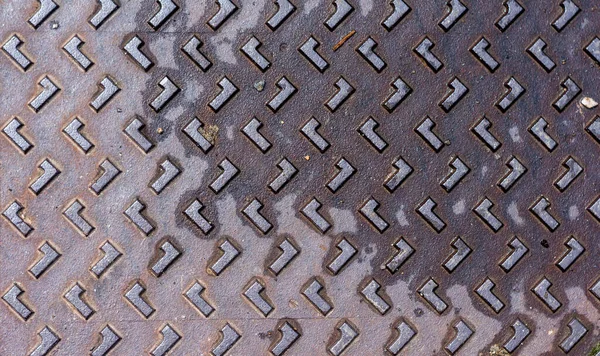 Manhole Täcka Gatan Dränera Locket Ovanifrån — Stockfoto