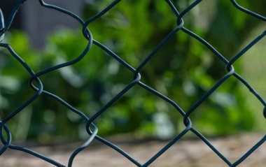 Şeffaf gerçekçi zincir çit arkaplanı.