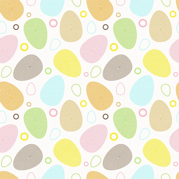 Patrón Sin Costuras Con Huevos Pascua Multicolores Sobre Fondo Blanco — Vector de stock