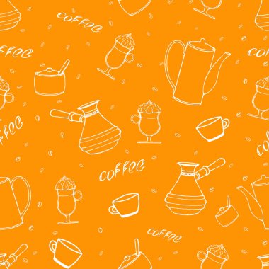 Harfli, kusursuz el yapımı kahve. Pankartlar ve kumaş baskıları için karanlık bir arka planda yaratıcı tasarım. Kafe menüsü için doku yineleniyor, paket kağıdı deposu.