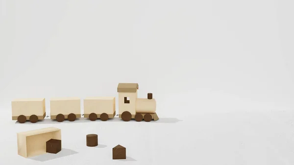 Dzieci Drewniane Zabawki Kolejowe Pudełko Geometrycznych Kształtach Zabawki Drewnianej Szarej — Zdjęcie stockowe
