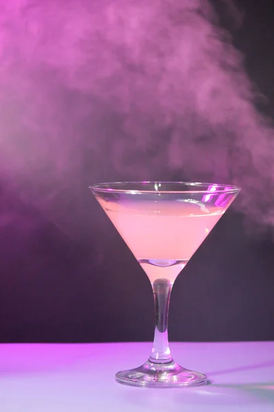 Glass Drink Background Smoke Waves — Stock Photo, Image