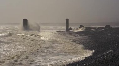Atlantic Ocean waves crashing at Terrace Bay in the Skeleton Coast, Namibia.