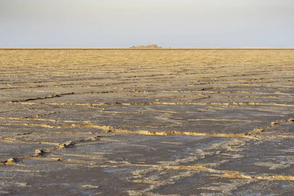 Соленые Равнины Озера Асале Данакильской Впадине Эфиопии Африке — стоковое фото