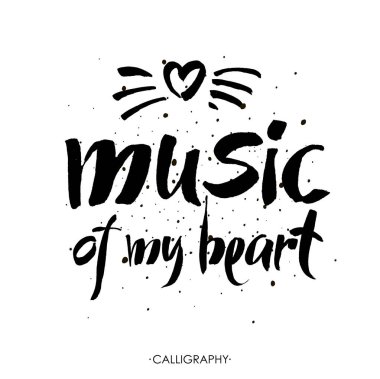 My Heart müzik. el yazı çekilmiş. Vektör