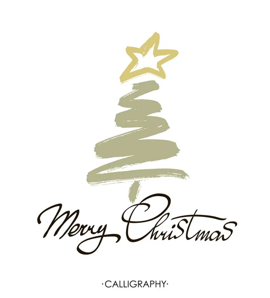 Merry Christmas text design. Vector logo, typography. Usable as banner, greeting card, Christmas tree — Stock Vector