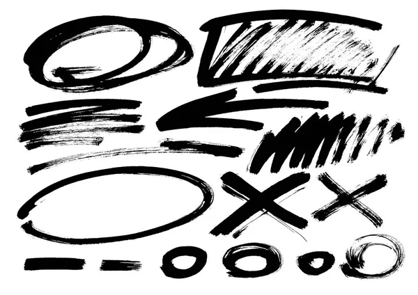 Grunge Brush Stroke . Vector. Different grunge brush strokes black color vector elements. set