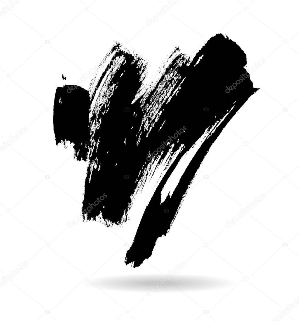 Black grungy vector abstract hand-painted background. Grunge Brush Stroke. Modern Textured Brush Stroke