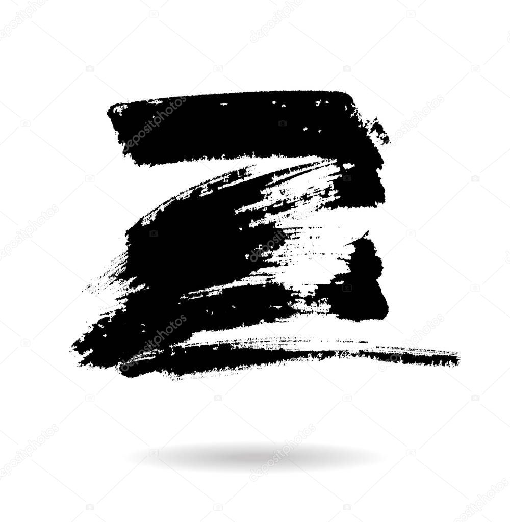 Black grungy vector abstract hand-painted background. Grunge Brush Stroke. Modern Textured Brush Stroke