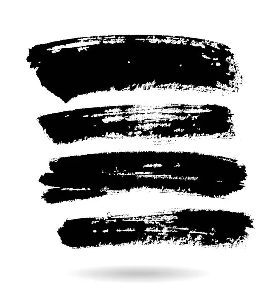 Zwarte grungy vector abstracte handgeschilderde achtergrond. Design van de borstel. — Stockvector
