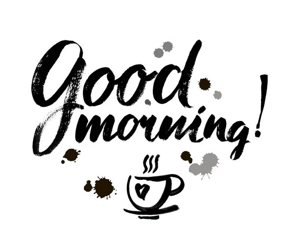 Good Morning lettering text — Stock Vector