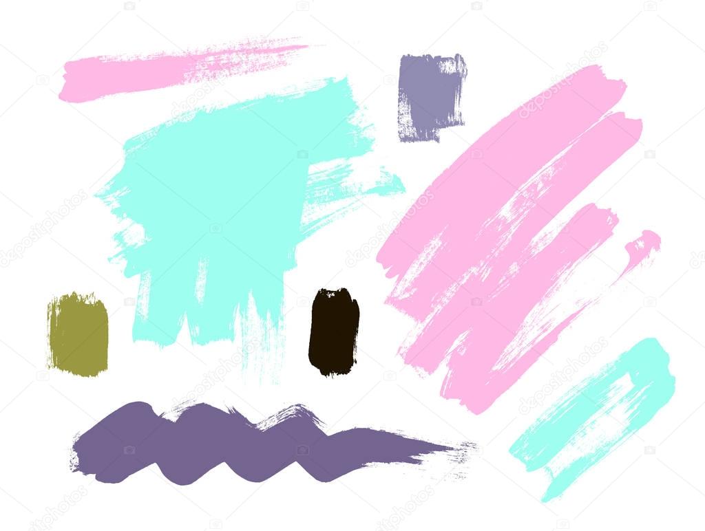 Brush grungy vector abstract hand-painted background. Grunge Brush Stroke. Modern Textured Brush Stroke in pastel colors