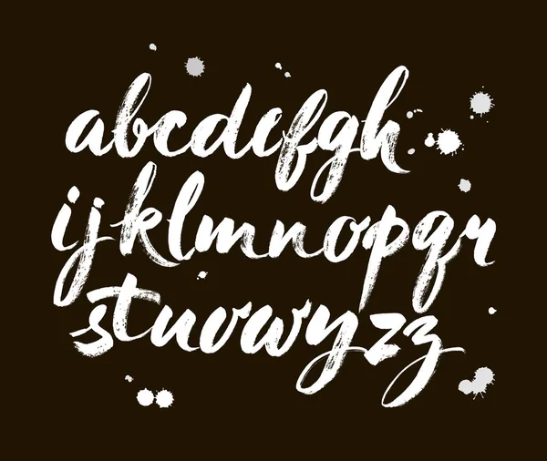 Vektör akrilik fırça tarzı el çekilmiş alfabe yazı. ABC tasarımınızın, fırça yazı