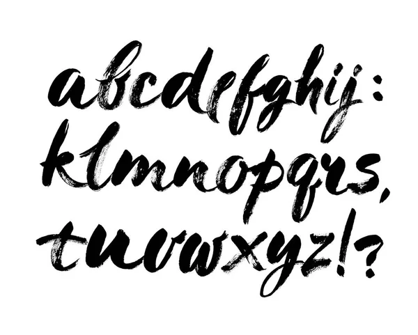 Vector acrílico cepillo estilo mano dibujado alfabeto fuente — Archivo Imágenes Vectoriales